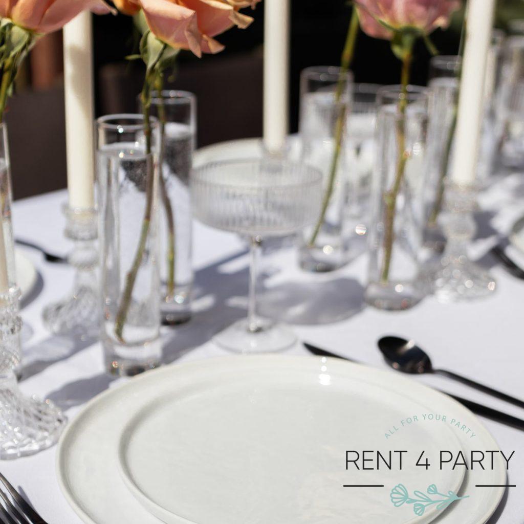 Flat white plates rental Sacramento CA | Rent4.Party