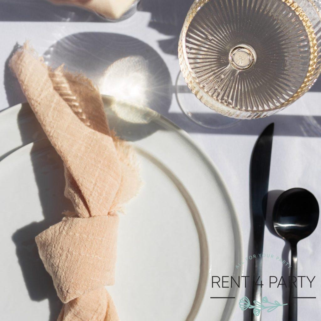 Flat white plates rental Sacramento CA | Rent4.Party