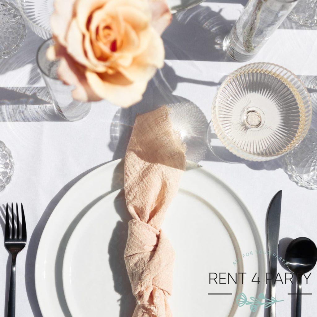 Flat white plates rental Sacramento CA | Rent4.Party