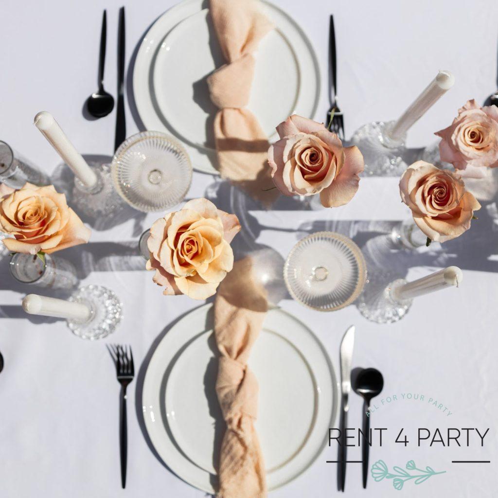 Flat white plates rental Sacramento CA | Rent4.Party