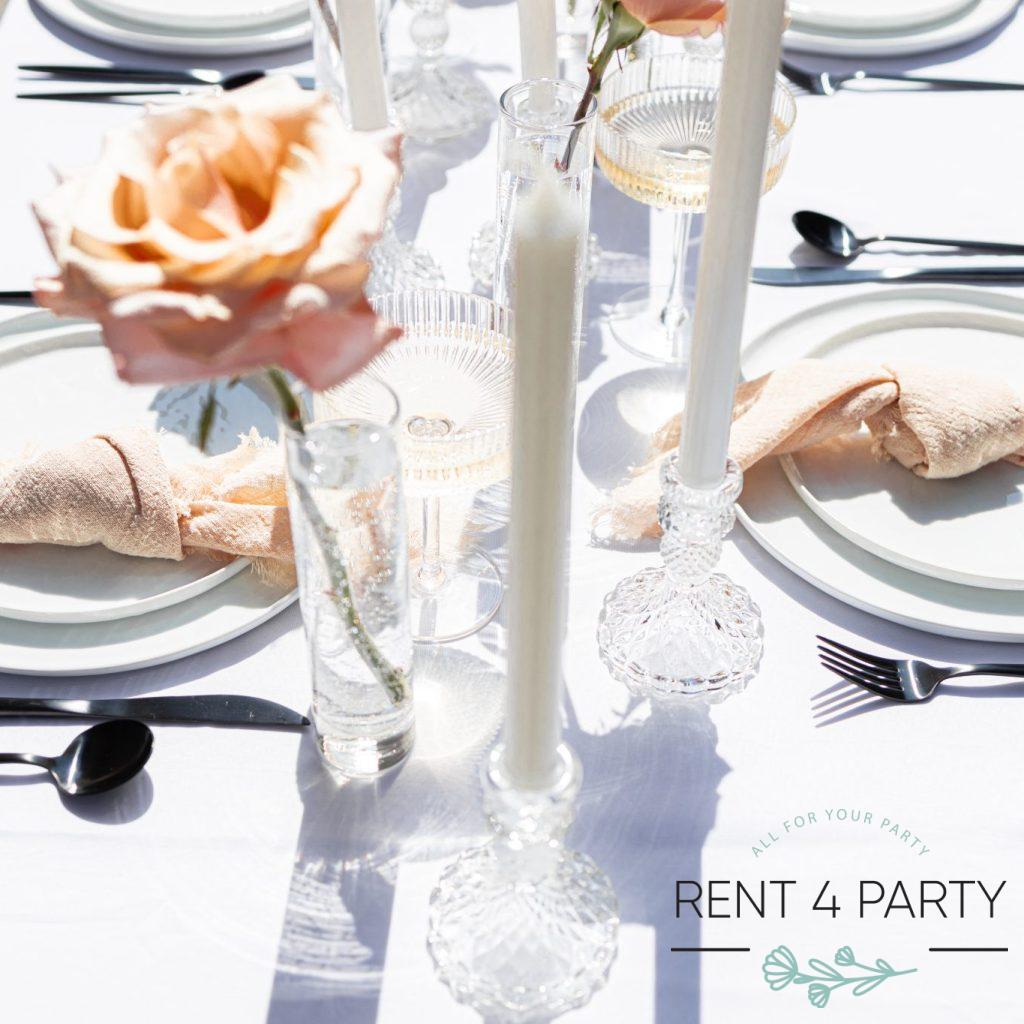 Flat white plates rental Sacramento CA | Rent4.Party