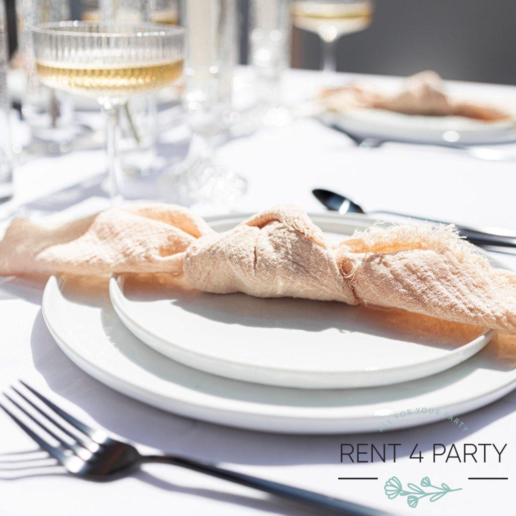 Flat white plates rental Sacramento CA | Rent4.Party