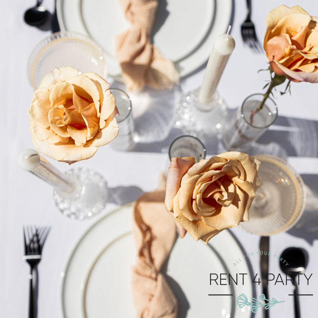 Flat white plates rental Sacramento CA | Rent4.Party