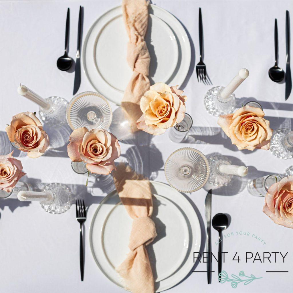 Flat white plates rental Sacramento CA | Rent4.Party