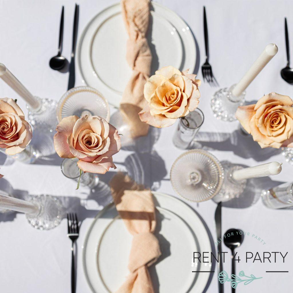 Flat white plates rental Sacramento CA | Rent4.Party