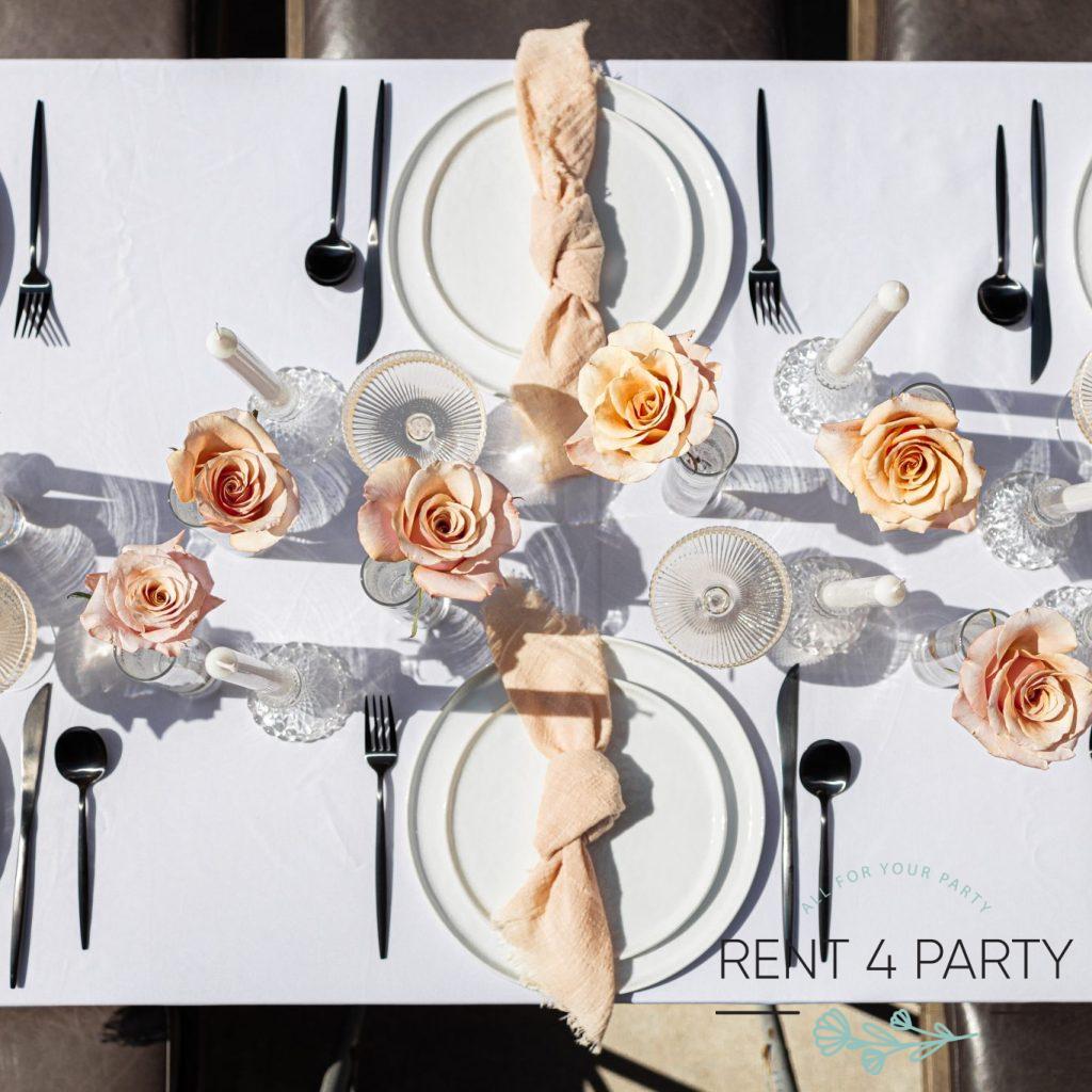 Flat white plates rental Sacramento CA | Rent4.Party