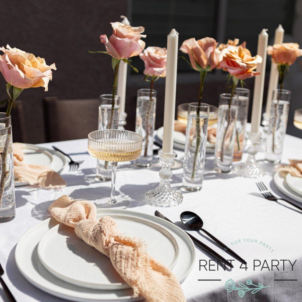 Flat white plates rental Sacramento CA | Rent4.Party