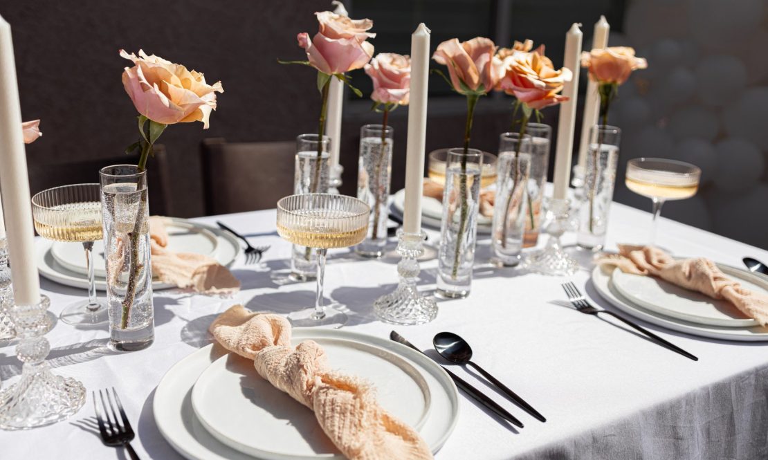 Elegant low clear candle holders rental Sacramento CA | Rent4.Party