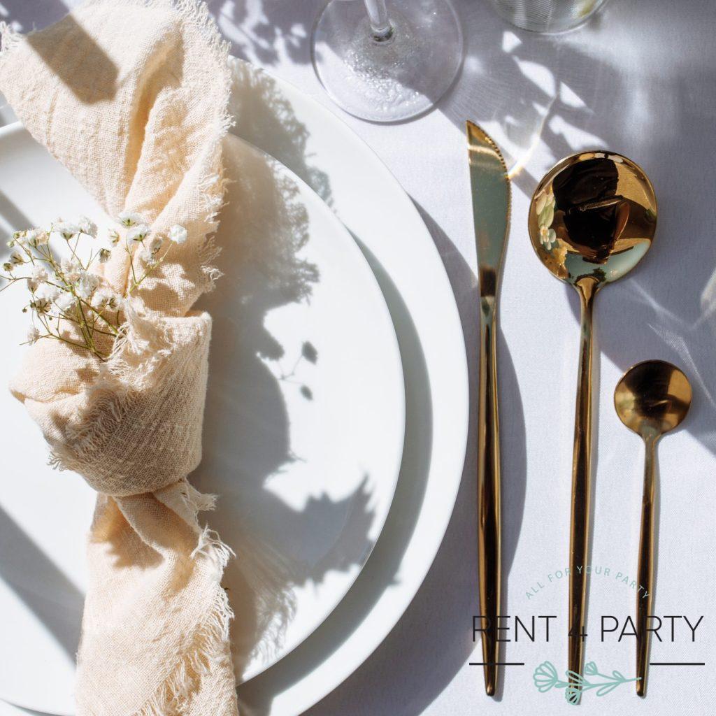 Elegant Gold Flatware rental Sacramento CA | Rent4.Party