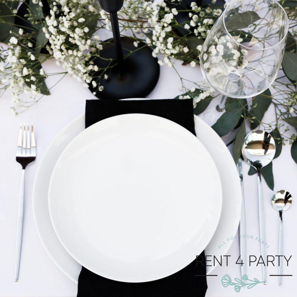 Dinnerware - classic white plates rental Sacramento CA | Rent4.Party