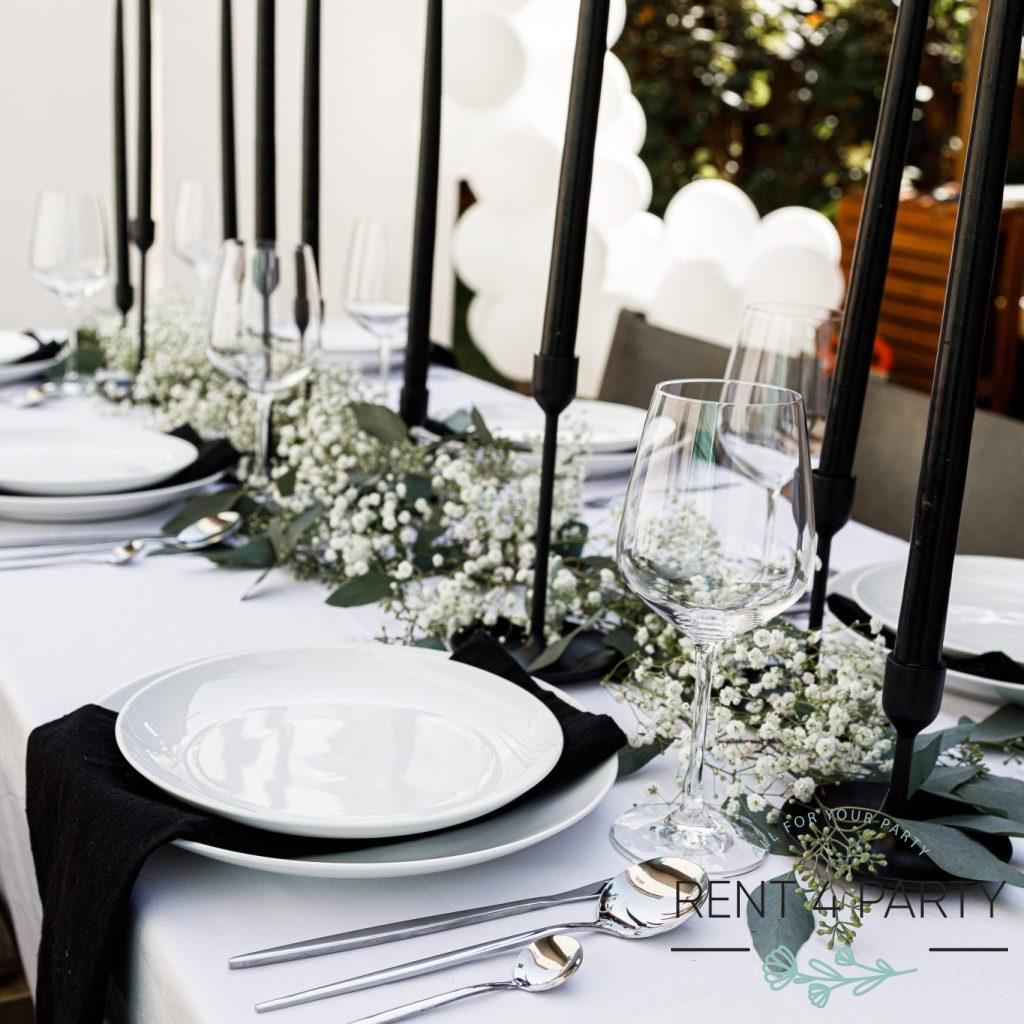 Classic black candle holders rental Sacramento CA | Rent4.Party