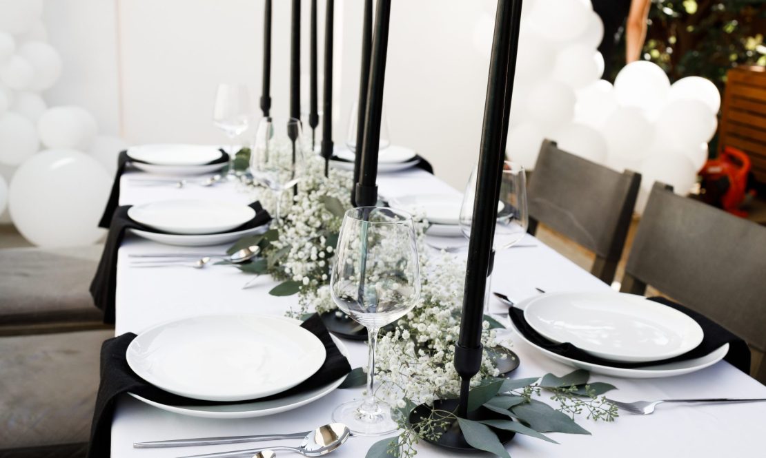 Classic black candle holders rental Sacramento CA | Rent4.Party
