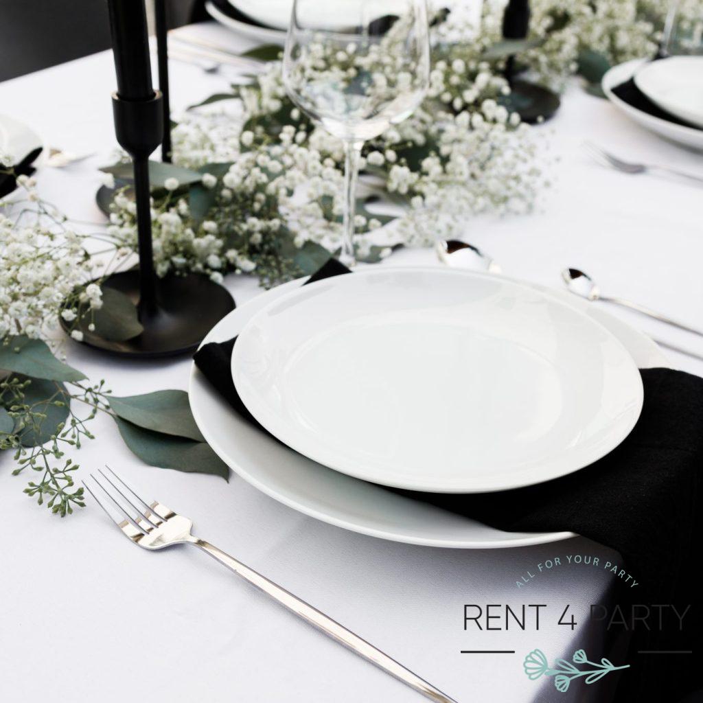 Dinnerware - classic white plates rental Sacramento CA | Rent4.Party