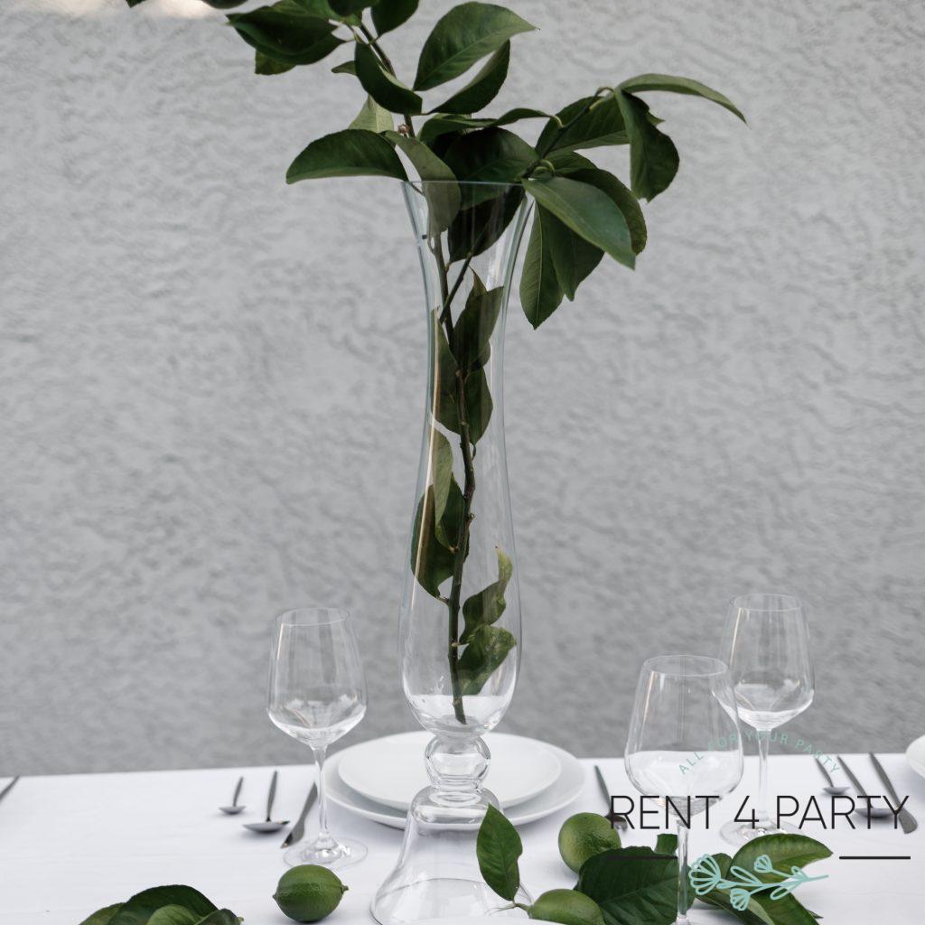 Tall, clear, classic, and elegant vase rental Sacramento CA | Rent4.Party