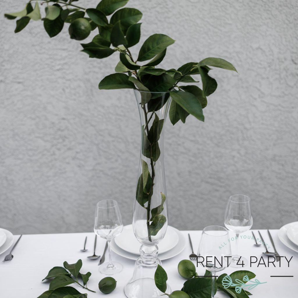 Tall, clear, classic, and elegant vase rental Sacramento CA | Rent4.Party