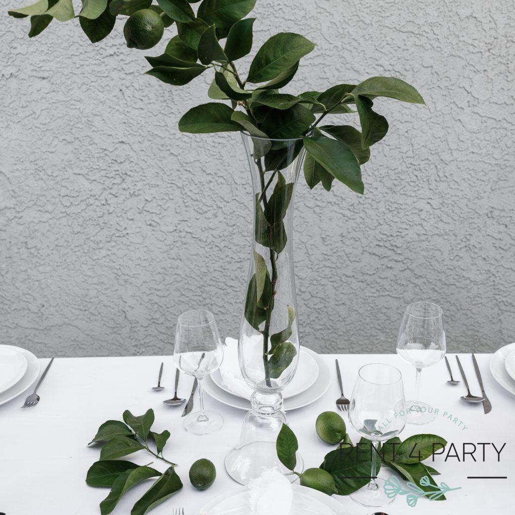 Tall, clear, classic, and elegant vase rental Sacramento CA | Rent4.Party