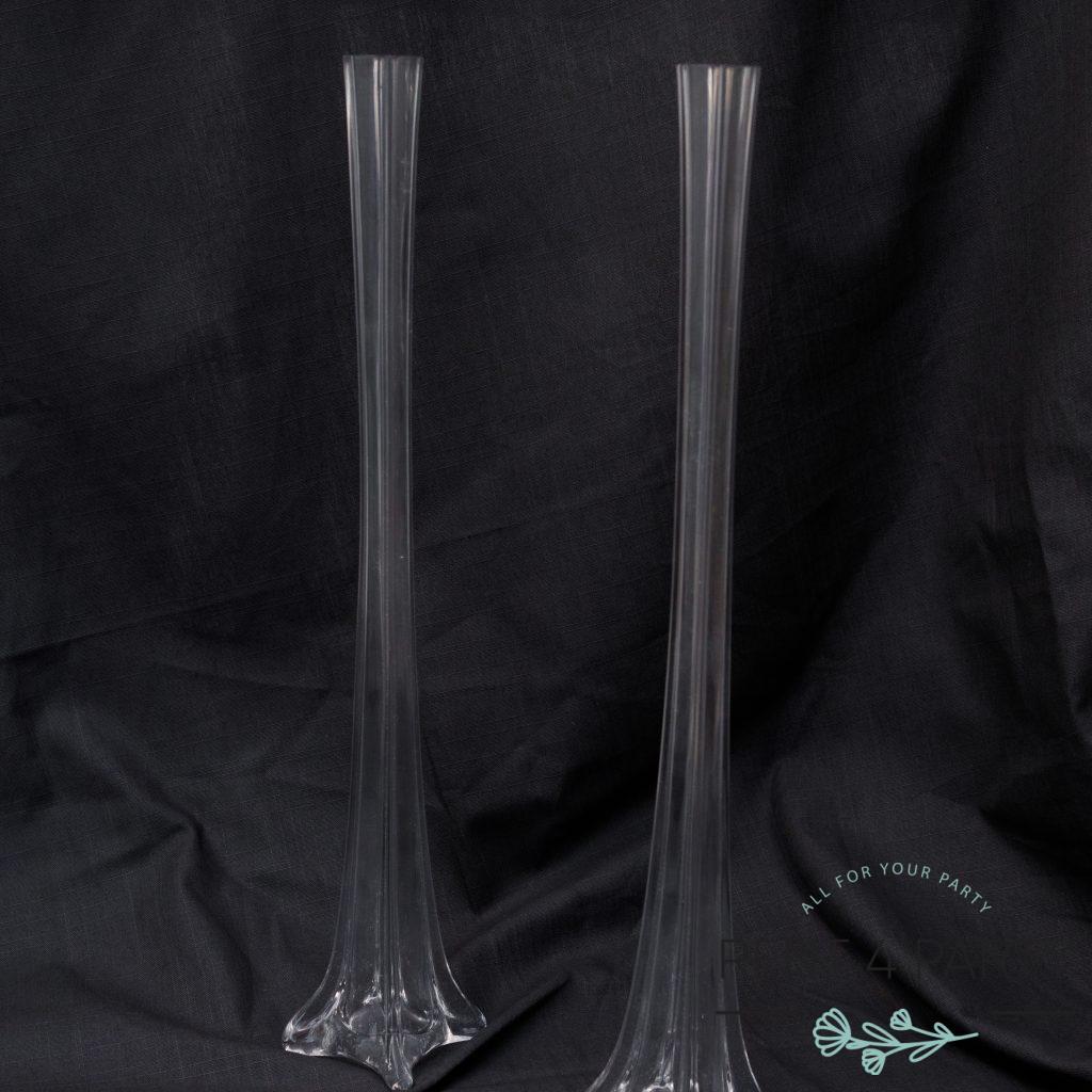 Slender, tall, clear compositional vases rental Sacramento CA | Rent4.Party