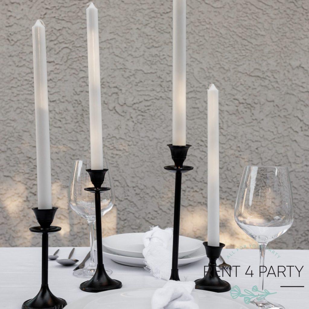 Classic black candle holder rental Sacramento CA | Rent4.Party
