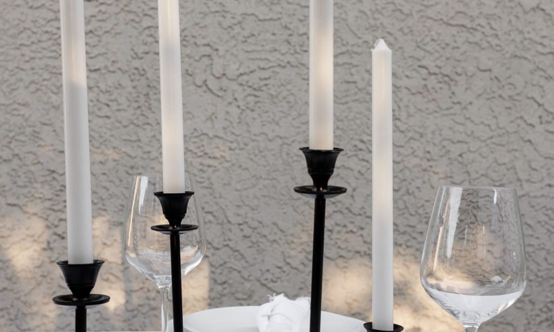 Classic black candle holder rental Sacramento CA | Rent4.Party