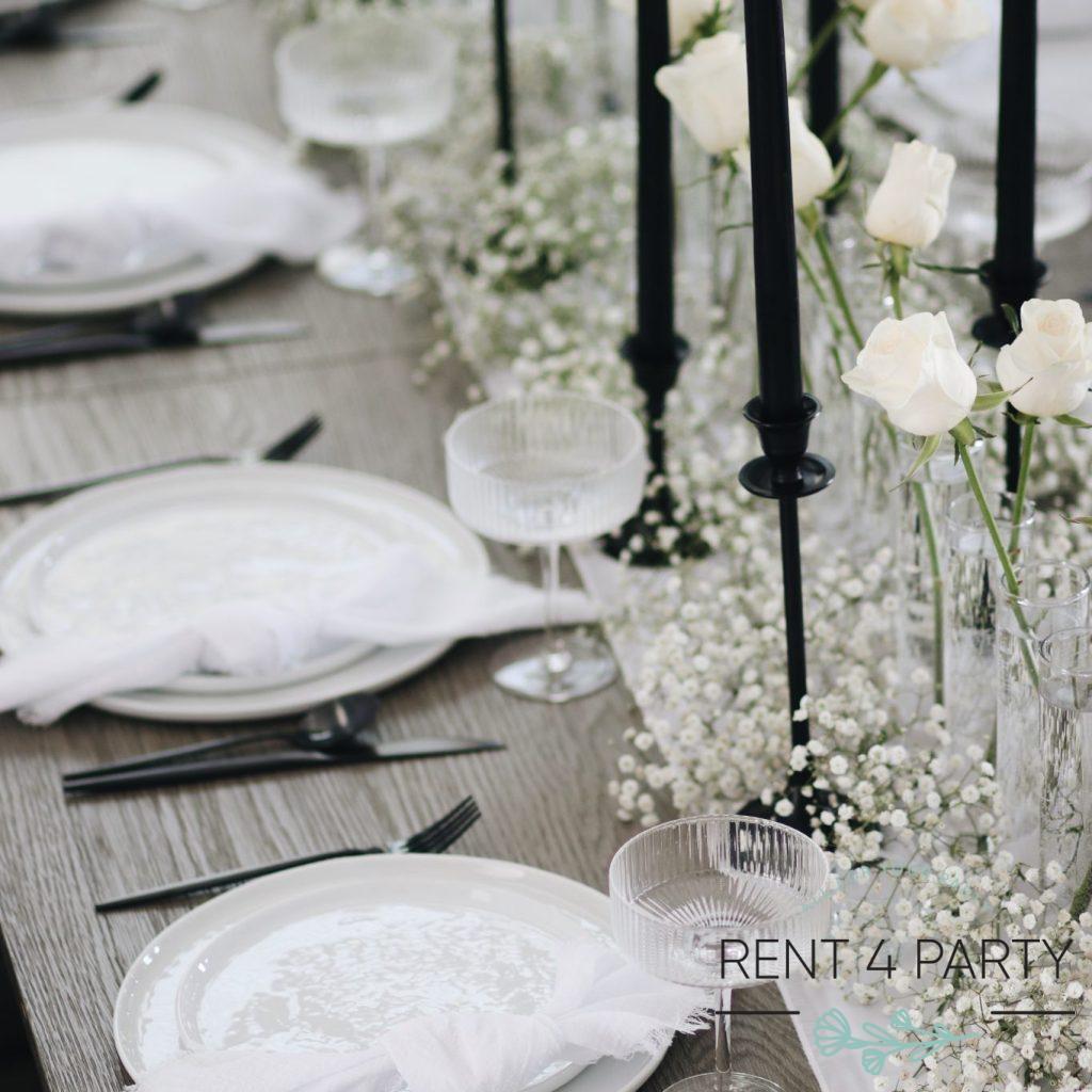 Classic black candle holder rental Sacramento CA | Rent4.Party