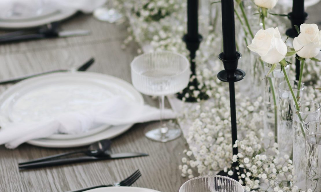 Classic black candle holder rental Sacramento CA | Rent4.Party