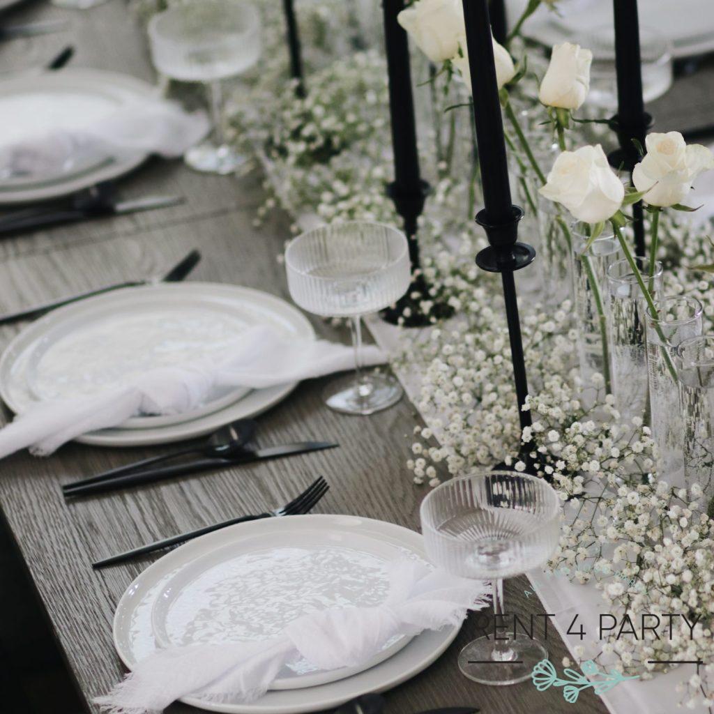 Classic black candle holder rental Sacramento CA | Rent4.Party