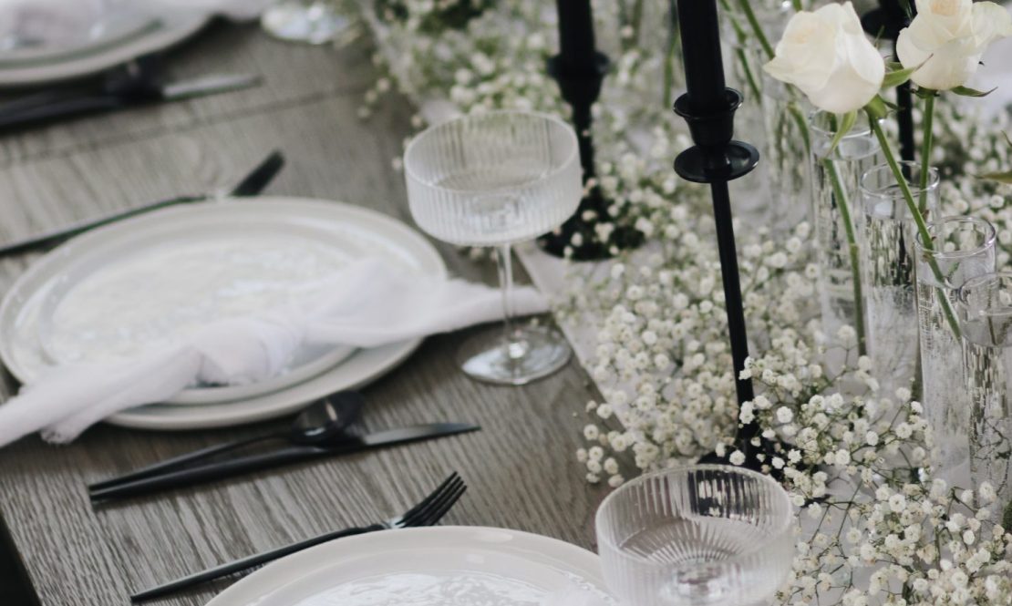 Classic black candle holder rental Sacramento CA | Rent4.Party