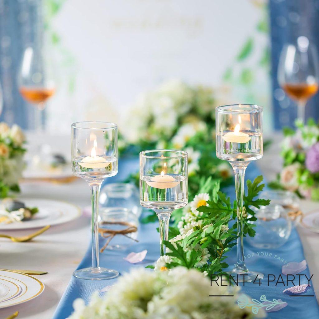 Chic clear candle holders rental Sacramento CA | Rent4.Party