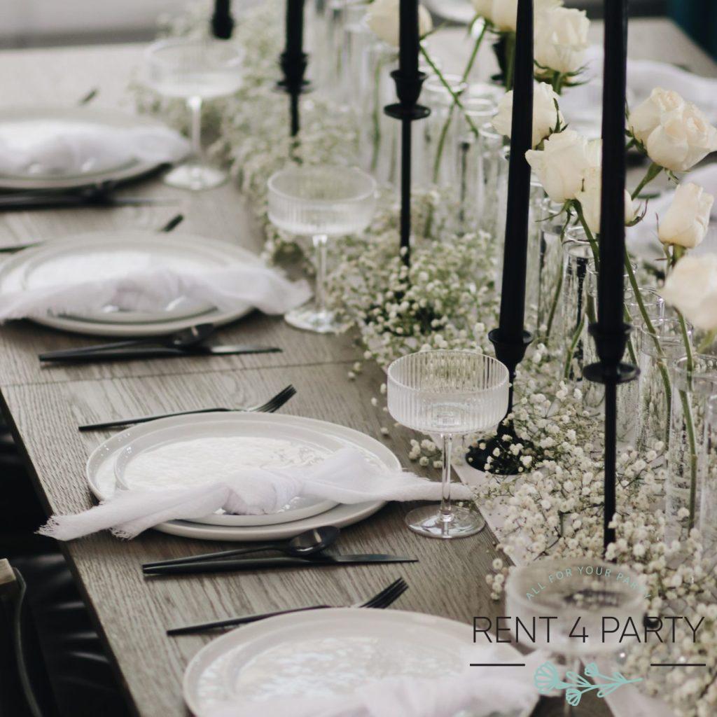 Classic black candle holder rental Sacramento CA | Rent4.Party