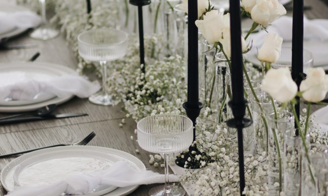 Classic black candle holder rental Sacramento CA | Rent4.Party
