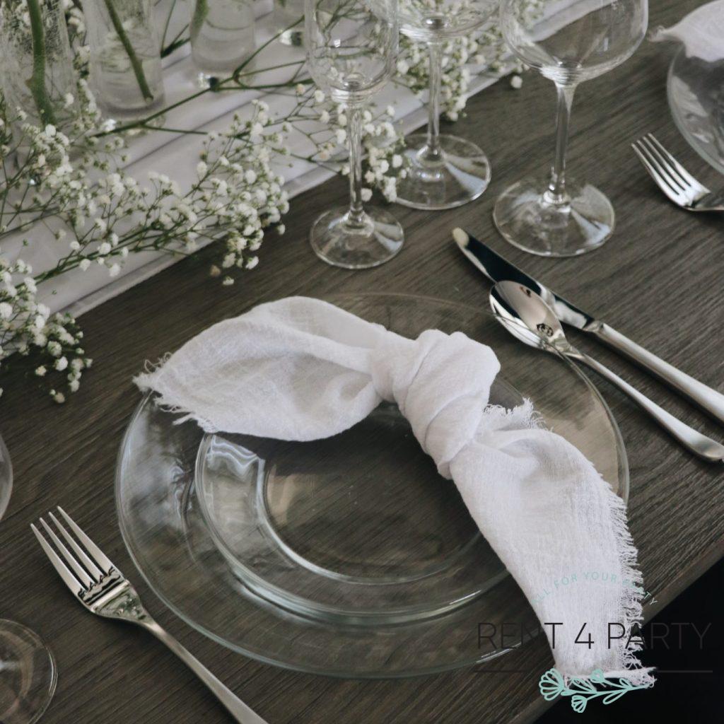 A set of transparent plates rental Sacramento CA | Rent4.Party