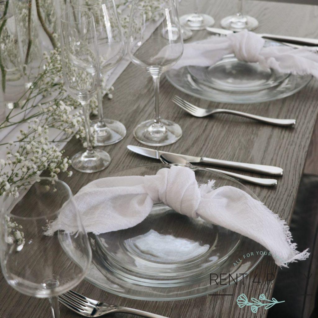 A set of transparent plates rental Sacramento CA | Rent4.Party