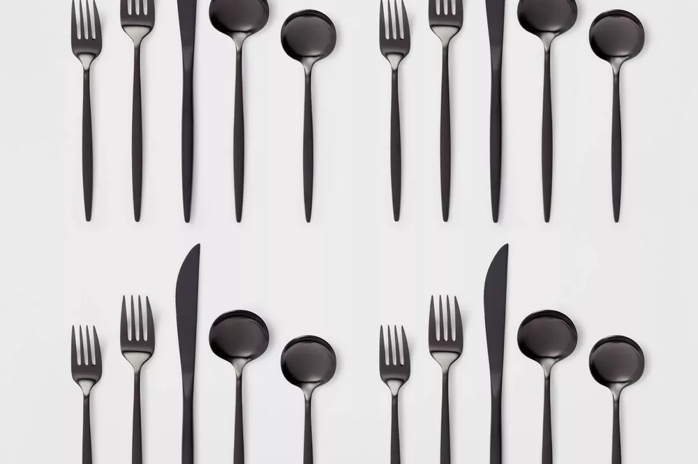 Exclusive Black Flatware Set rental Sacramento CA | Rent4.Party