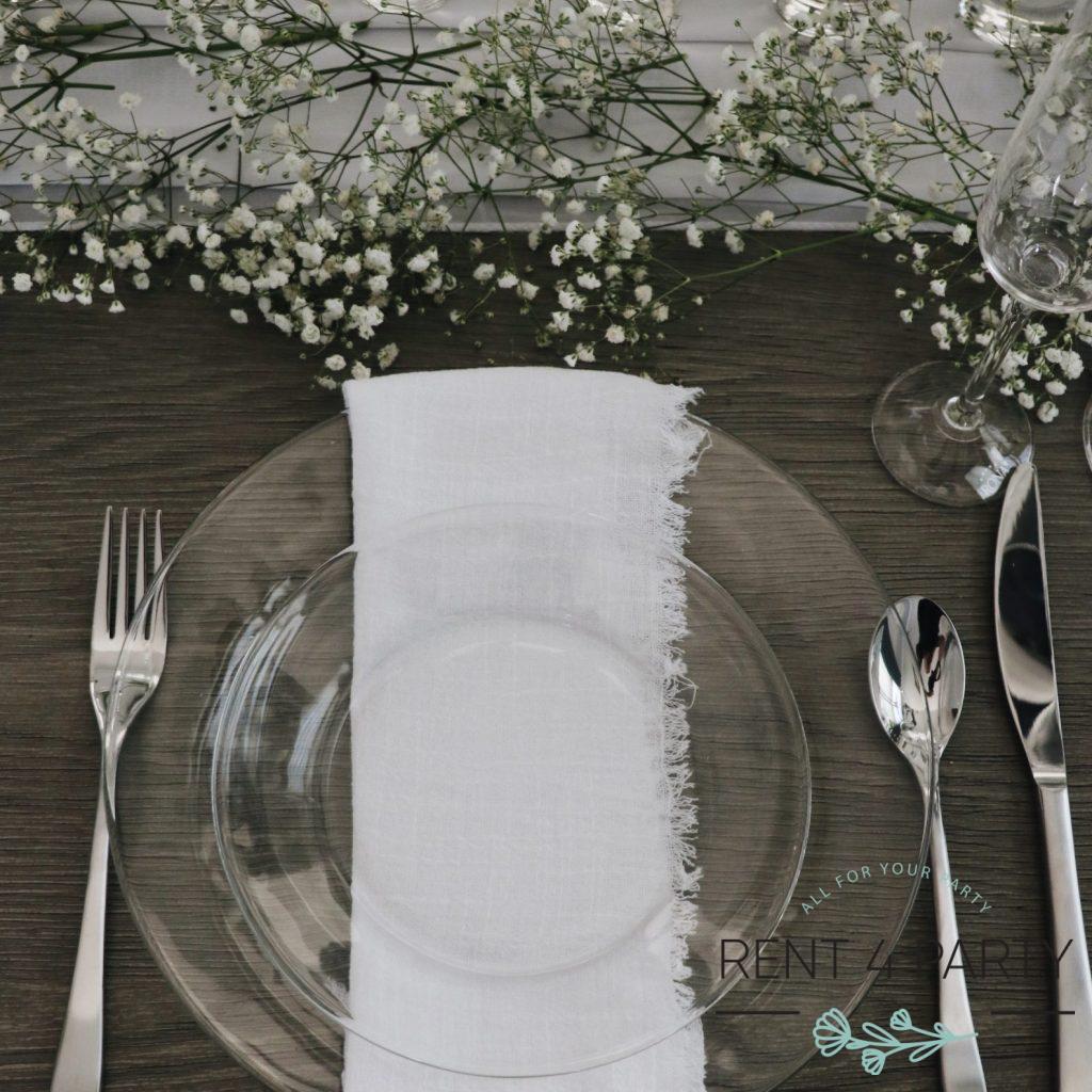 A set of transparent plates rental Sacramento CA | Rent4.Party