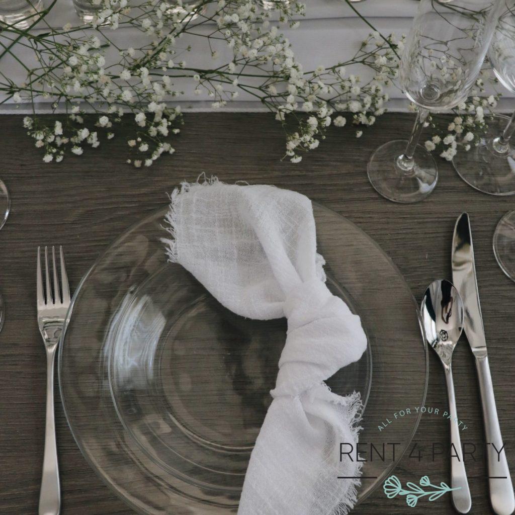 A set of transparent plates rental Sacramento CA | Rent4.Party