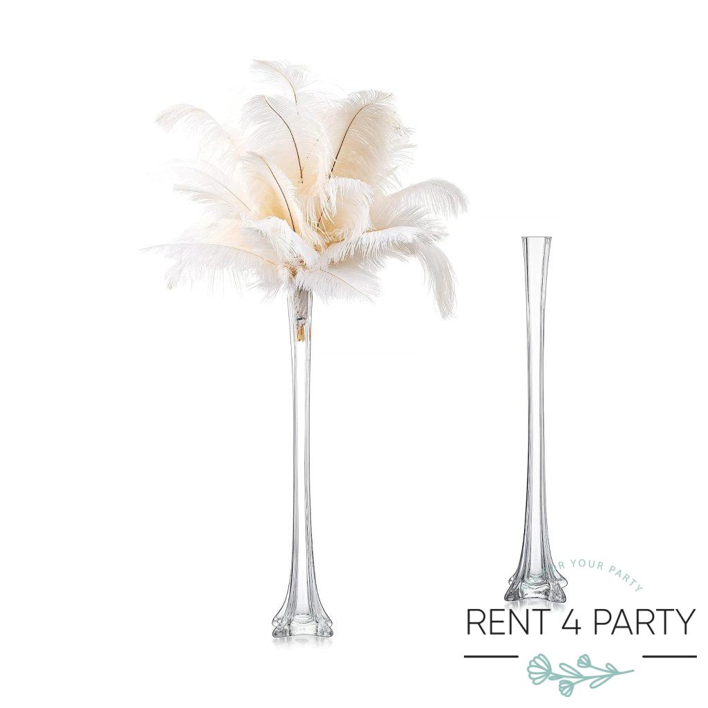 Slender, tall, clear compositional vases rental Sacramento CA | Rent4.Party