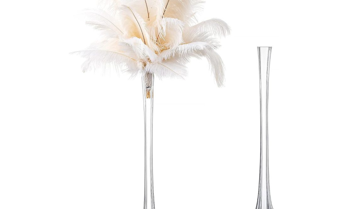 Slender, tall, clear compositional vases rental Sacramento CA | Rent4.Party