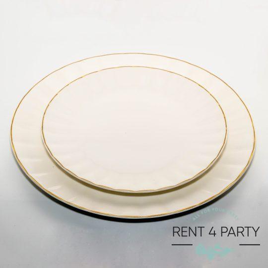 Classic dinnerware a golden rim set rental Sacramento CA | Rent4.Party