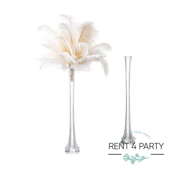 Slender, tall, clear compositional vases rental Sacramento CA | Rent4.Party
