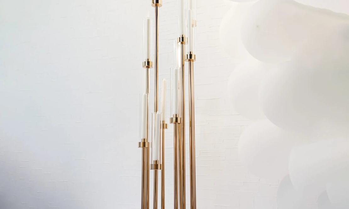 Elegant tall golden candle holders rental Sacramento CA | Rent4.Party