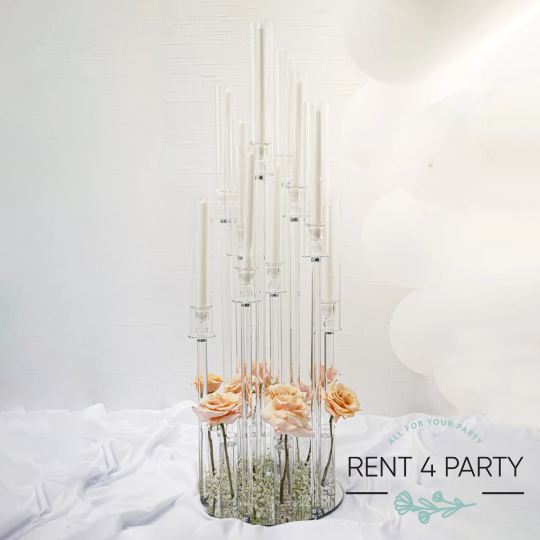 Elegant tall clear candle holders rental Sacramento CA | Rent4.Party