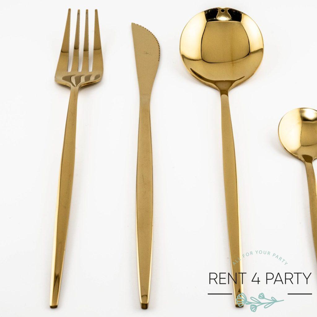 Elegant Gold Flatware rental Sacramento CA | Rent4.Party