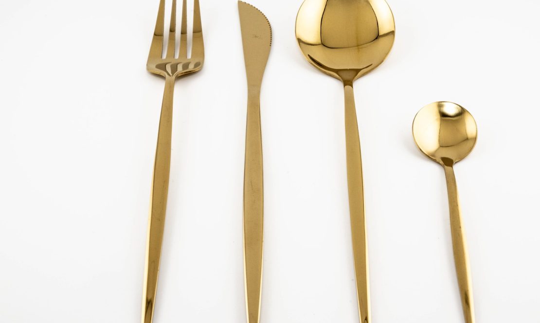 Elegant Gold Flatware rental Sacramento CA | Rent4.Party