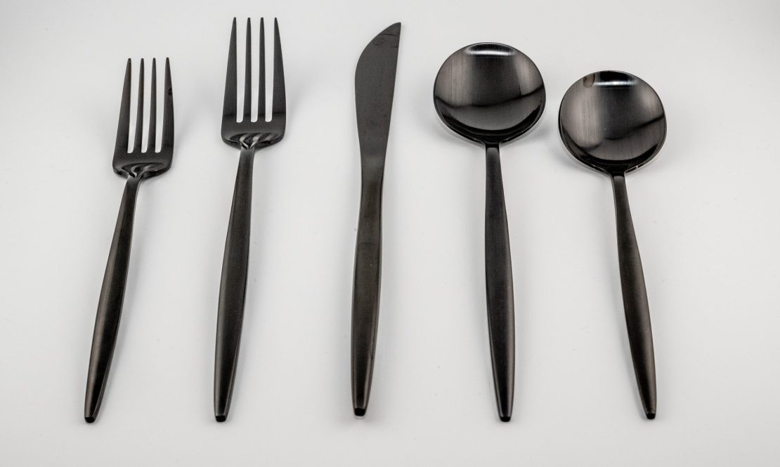 Exclusive Black Flatware Set rental Sacramento CA | Rent4.Party