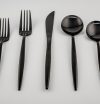 Exclusive Black Flatware Set rental Sacramento CA | Rent4.Party