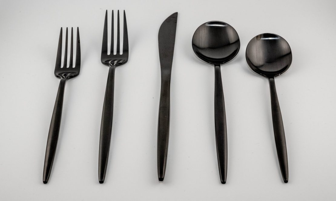 Exclusive Black Flatware Set rental Sacramento CA | Rent4.Party
