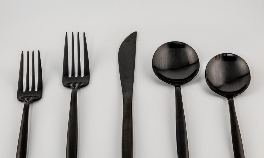 Exclusive Black Flatware Set rental Sacramento CA | Rent4.Party