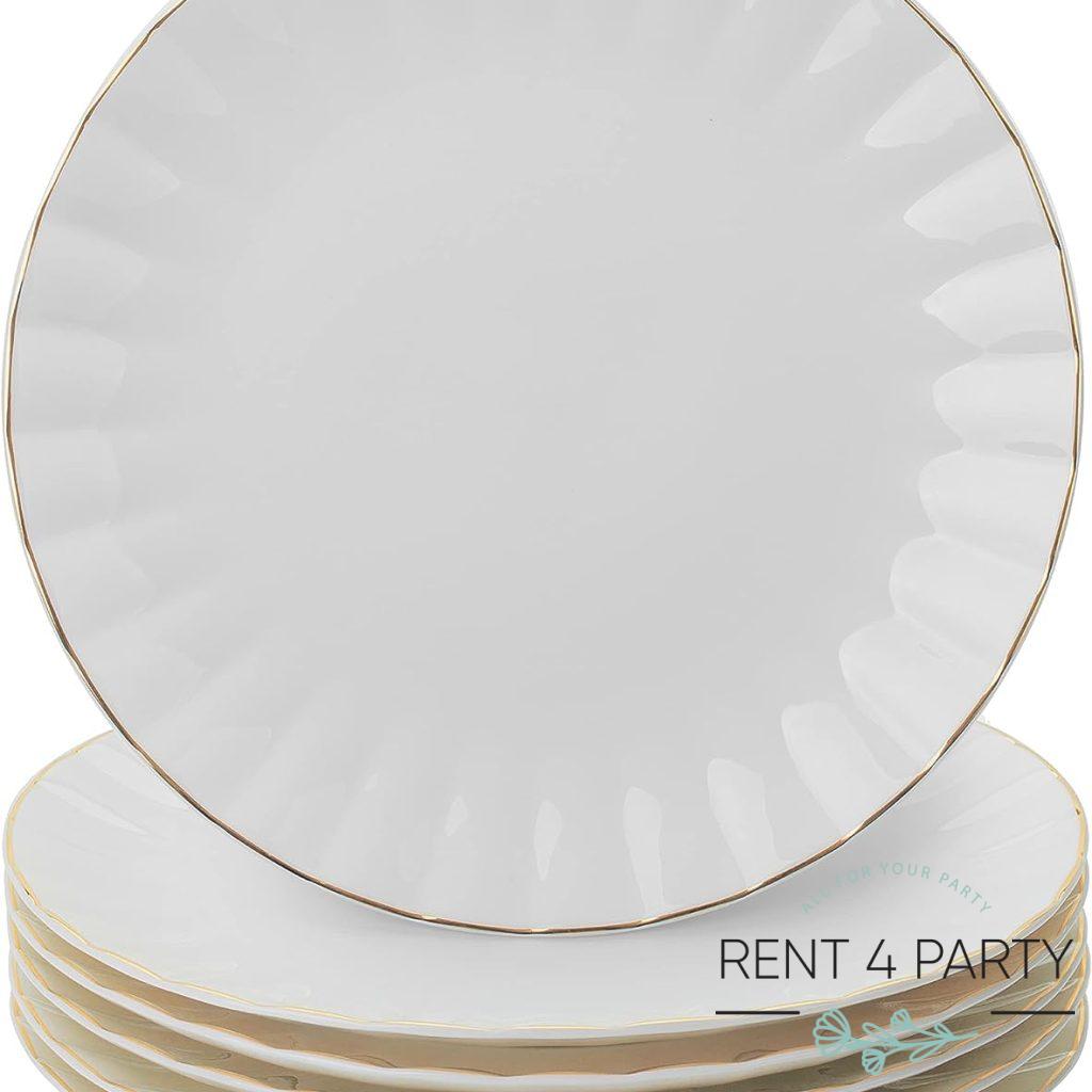 Classic dinnerware a golden rim set rental Sacramento CA | Rent4.Party