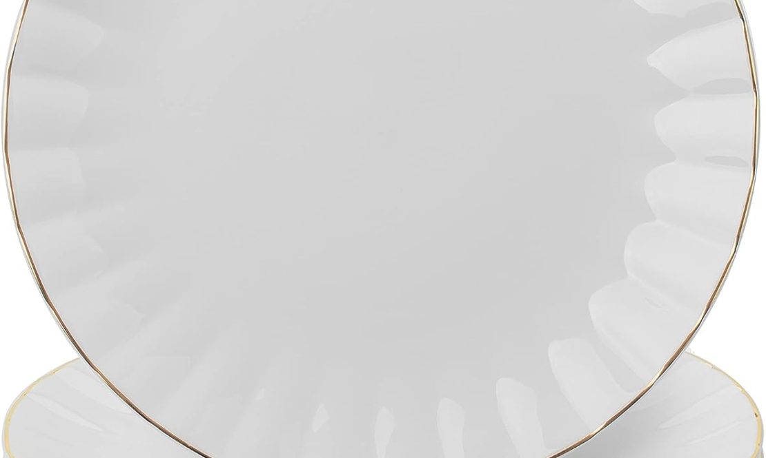 Classic dinnerware a golden rim set rental Sacramento CA | Rent4.Party