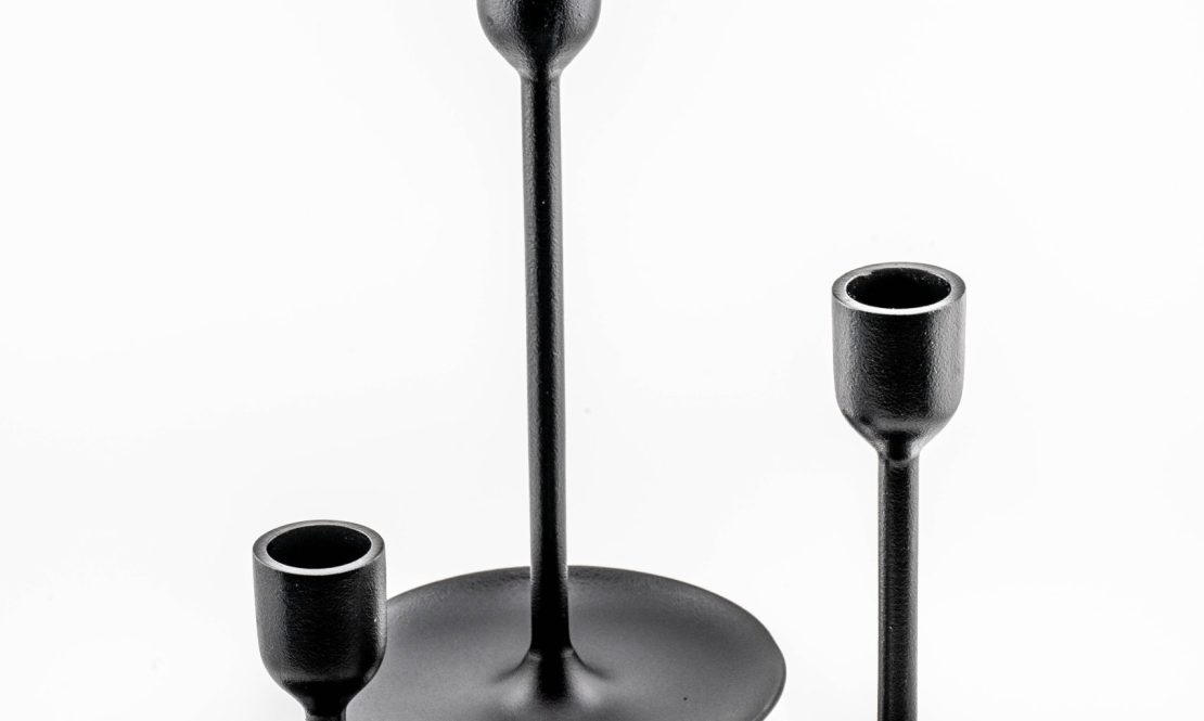 Elegant black candle holders rental Sacramento CA | Rent4.Party